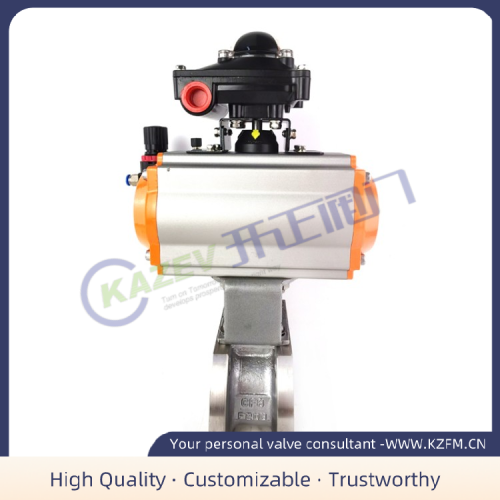 Pneumatic thin ball valve