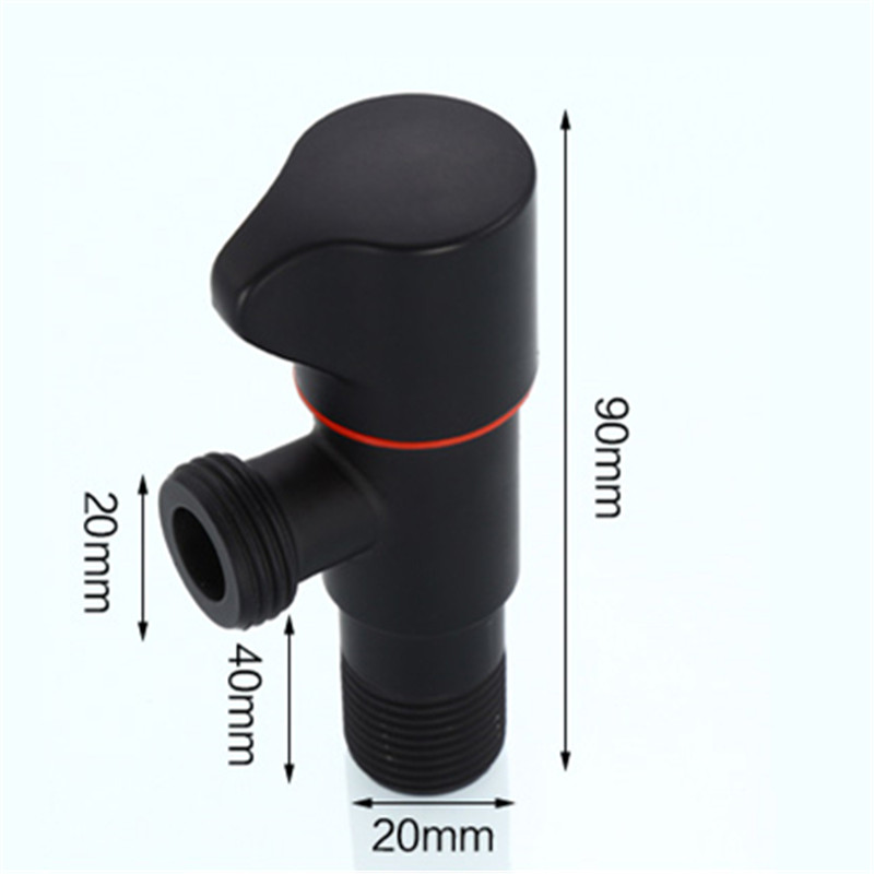 LIUYUE Bathroom Angle Filling Valve Faucets Black Stainless Steel Kitchen Cold Hot Mixer Tap Accessories Standard G1/2 Threaded
