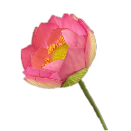 Artificial Lotus Flower Stem - Faux Water Lily Blossom Branch for Decor