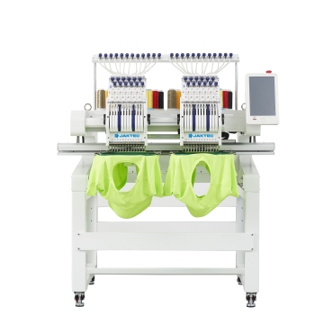 JK-CT1202 Double Head Cap Embroidery Machine - 400x500mm Garment Embroidery