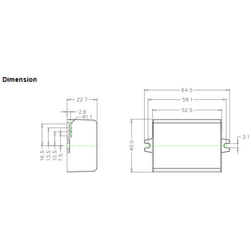 Square TINY святлодыёдны драйвер пастаяннага току