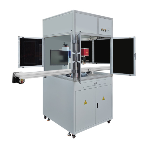 Máquina de marcação de laser de fibra mopa em linha fechada automática