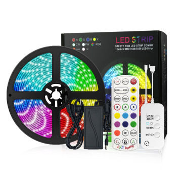 12/24V 220V Waterproof RGB LED Strip Light with Connector - 100 Meter