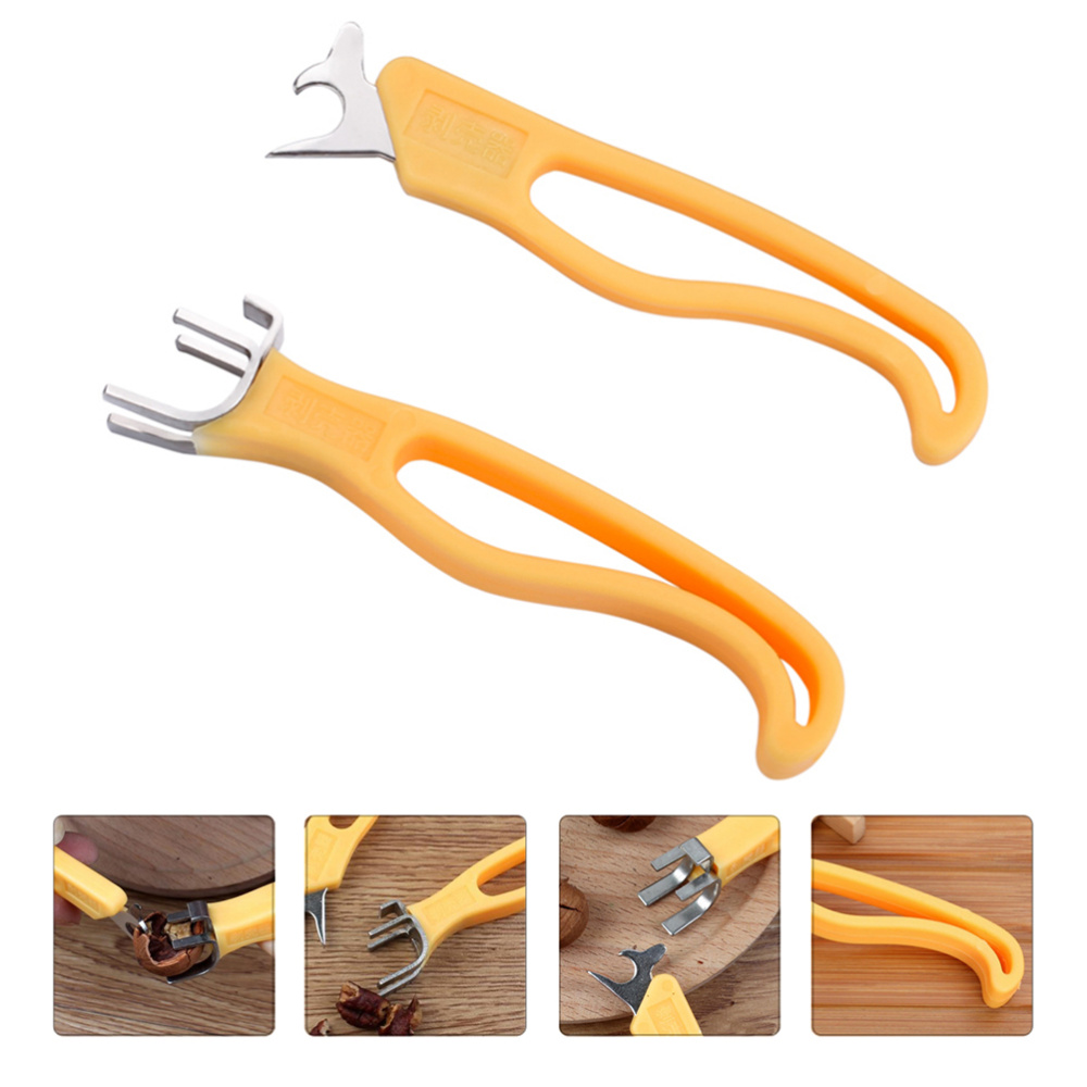 2pcs Macadamia Walnut Clip Multifunctional Nut Shell Opening Tools (Orange)