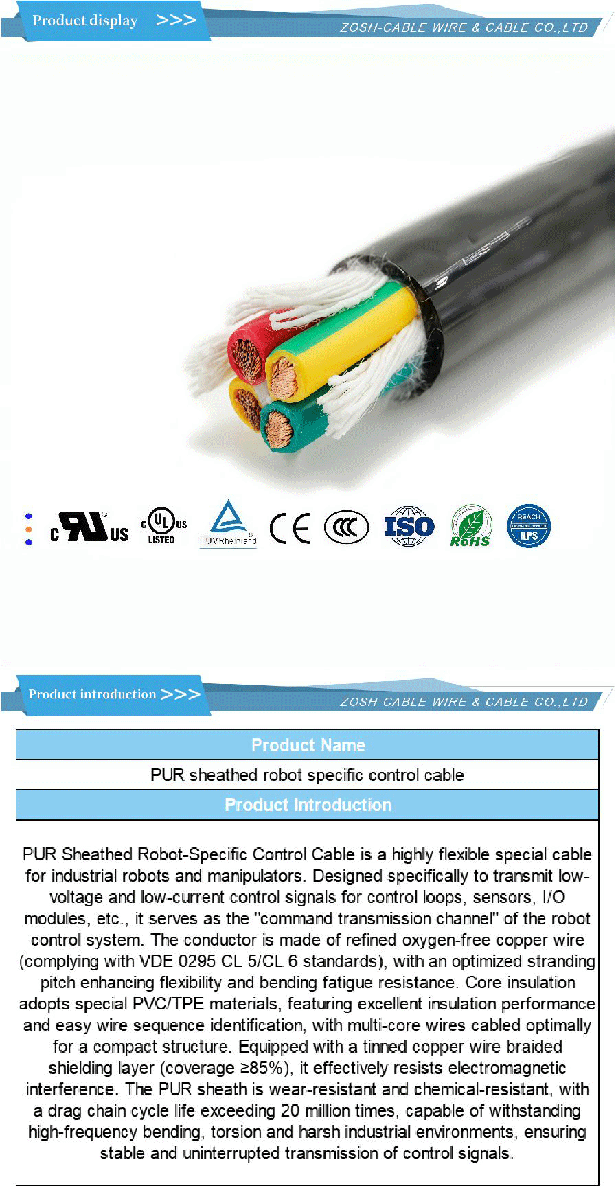 Robot cable (anti-torsion)-xiangqing1-ZS022