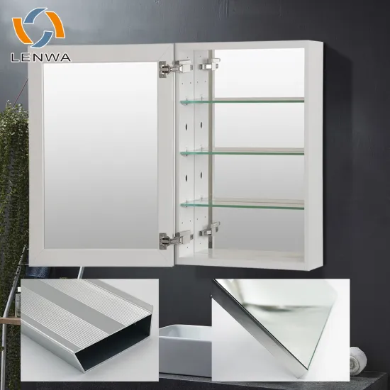 Lenwa Aluminium Factory Ready Mold Toilet Bathroom Storage Aluminum Medicine Mirror Cabinet Frames
