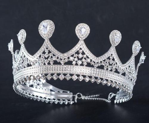 2,8 Inch Full Stone Clear Pageant Crown