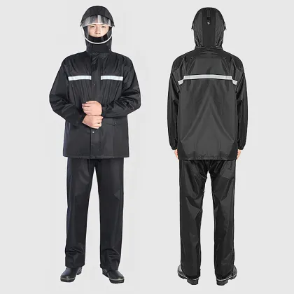 High-Definition Face Mask Raincoat Suit with Double Brim Hat