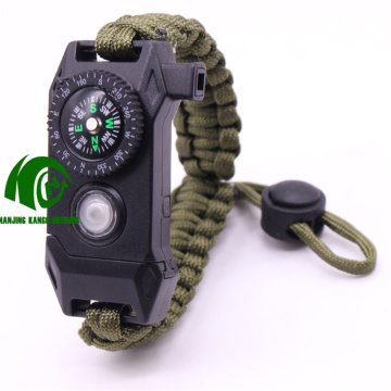 Kango 15-in-1 Survival Bracelet for Outdoor Hiking and Fishing with LED