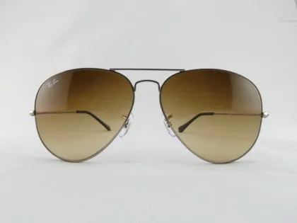 Large Mental Frame Brown Ray Ban Aviator Shield Sunglasses Rb3026 62mm
