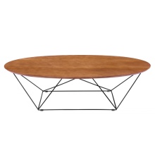 مطعم حديث مستدير خشبي MDF CoffeeTable ساق معدنية