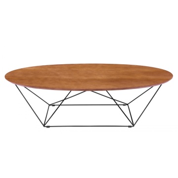 مطعم حديث مستدير خشبي MDF CoffeeTable ساق معدنية