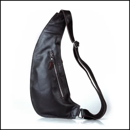 New simple men leather chest cross body bag