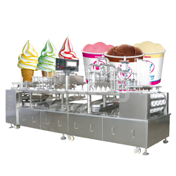 Automatic Multi-Lane Ice Cream Tub Filling and Sealing Machine
