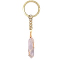 Clear Crystal Hexagonal Pointed( 8x32mm) Pendant Wrapped Gold Wire Necklace 45cm Black Cord