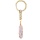 Clear Crystal Hexagonal Pointed( 8x32mm) Pendant Wrapped Gold Wire Keychain