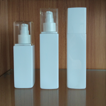 卸売コスメティックプラスチックスプレーボトル：120ml＆150mlホワイトスクエアペットローションディスペンサー