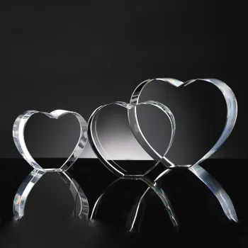 3D Heart Shaped Crystal Engravings for Wedding and Birthday Gifts