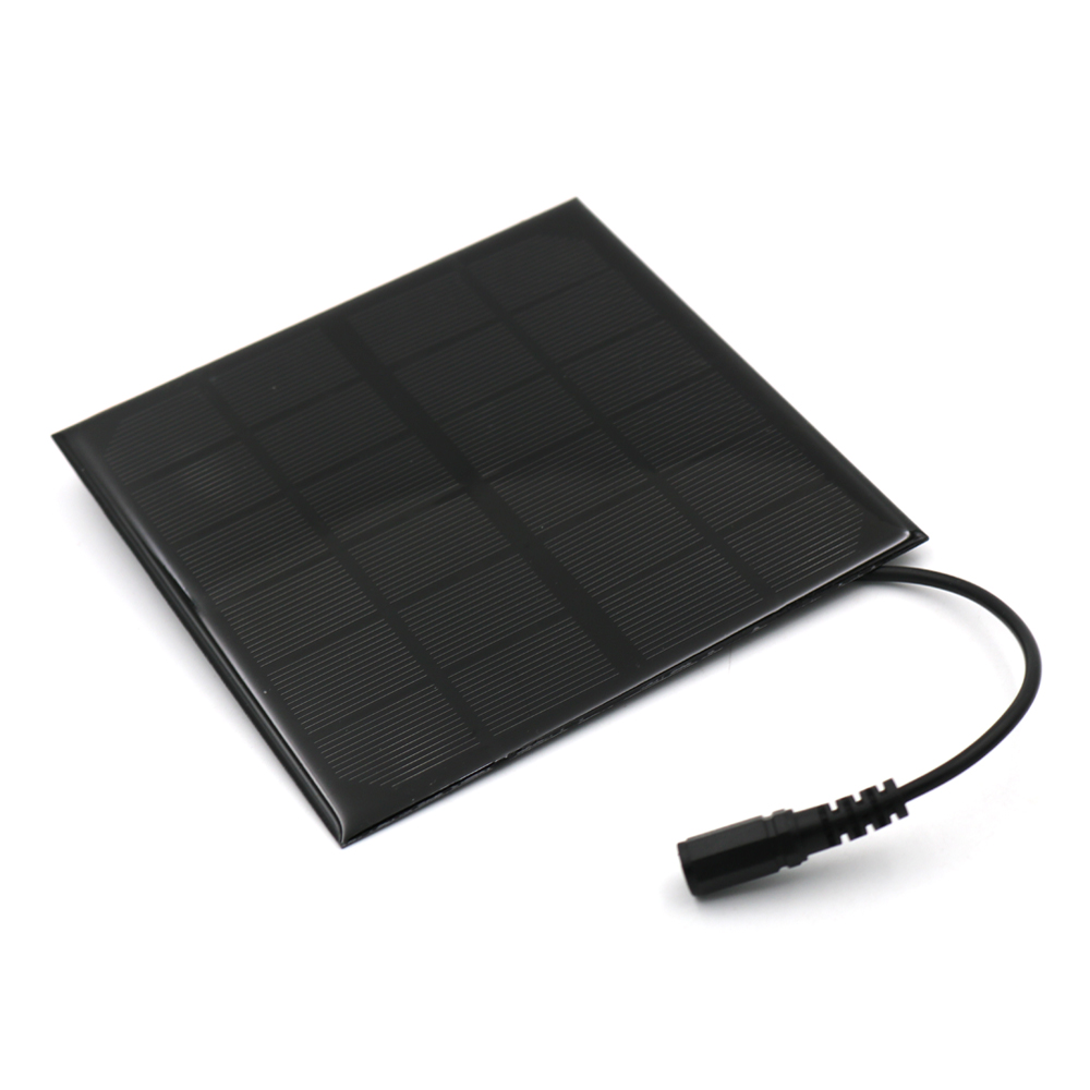 6V Solar Panel 2/3/4.5/6/10W with Connector DC 5.5*2.1 plug Portable Transparent Laminated Poly Cell Module 3.7V 18650 Battery