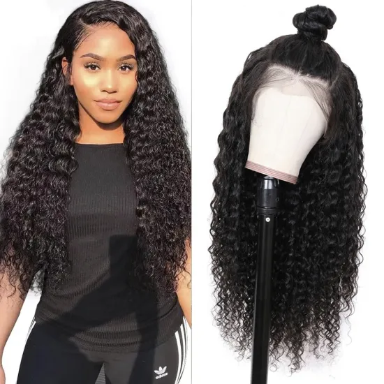 HD 13*4 Lace Front Wigs 150% Density For Black Women  100% Brazilian Virgin Human Hair Deep Wave Lace Front Wig