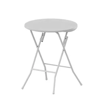 Benjia 2FT High Quality Round Plastic Folding Table - 60*74cm, White