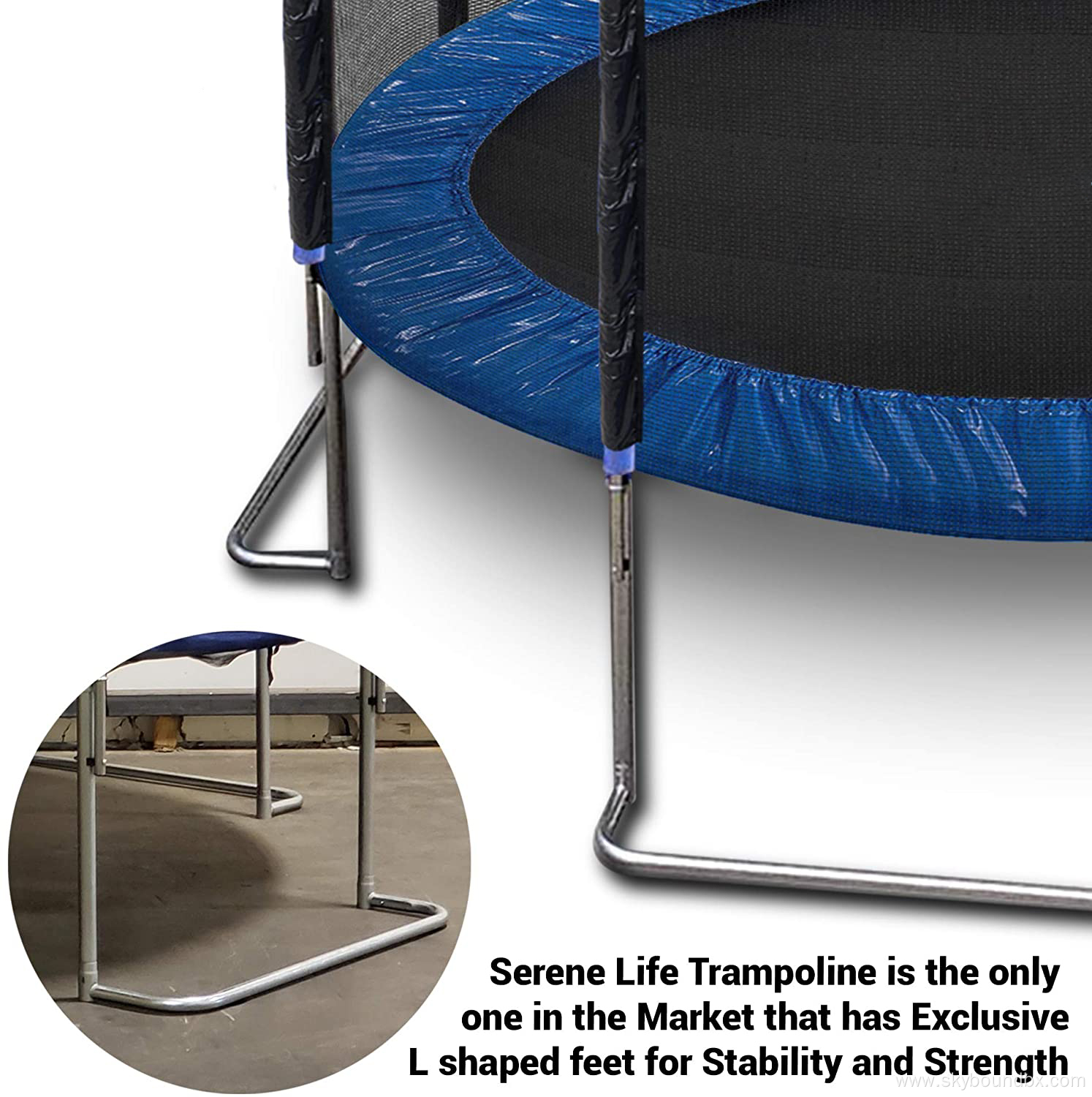 Garden antifall trampoline with safety fence