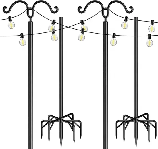Decorative Garden Shepherd Hooks: The Perfect Outdoor String Light Pole for Holidays and More