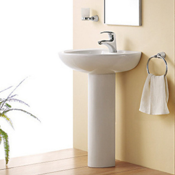 China Supplier Classic Design Ceramic Floor-Mounted Pedestal Basin Vessel Sink
