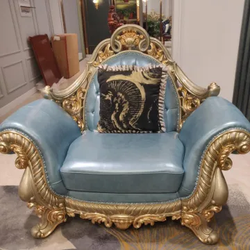 Carved Classic Italian Luxury living room sofa Set