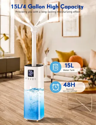 RUNAL Humidificateur d'Air Maison: 12L to 30L Evaporative Smart Ultrasonic Air Humidifier