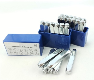 12 Piece 6mm Zodiac Stamp Punch Set for Jewelry Making