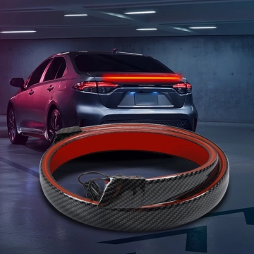 Carbon Fiber 12V LED Car Trunk Tail Brake Light - Multi-Function Turn Signal Running Lamp