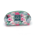 Custom tropical plants make up PU cosmetic bag