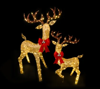Chrimas Outdoor LED Twinkle Champagne Giant Reindeer Lights