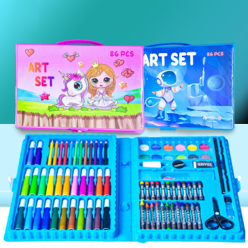 86pcs Kunstmalerei Set: Buntstifte, Aquarelle, Stifte &amp; mehr für Kinder