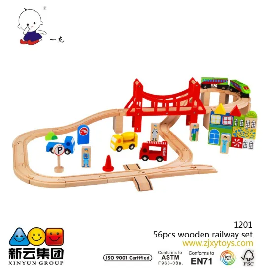 56pcs Wooden railway train 2015 new thomas train wood track
