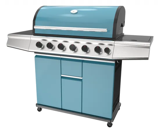Shiny Blue 6 Burner Gas Grill