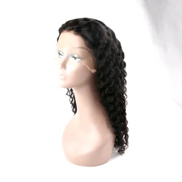 Raw Virgin Human Hair Bleach Knots Wigs Peruvian Deep Wave Full Lace Wig For Black Women