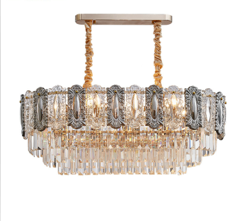 K9 Crystal Chandelier: Gold 10 LED Bulb Luxury Pendant Light
