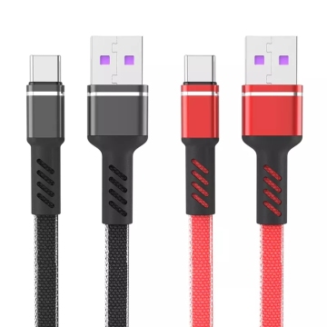 Nylon duradero Cable de carga rápida trenzada USB-C para Huawei y Samsung