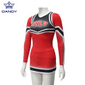 Custom red long sleeves cheerleading training outfits