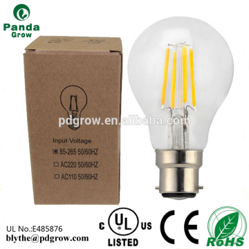 UL PSE 2016 new products dimmable A55 A60 G45 E14 E27 4W 6W 8W LED filament bulb
