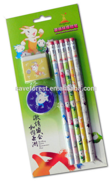 customized paper stationery pencil set for Asian Games