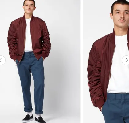 Solid color bomber jacket plain bomber jacket