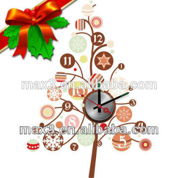 Tree decorative wall clock christmas tree