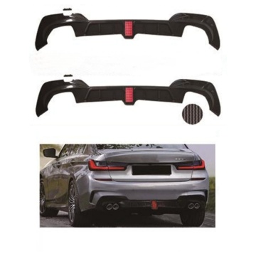 For BMW 3 Series G20 MP Rear spoiler gloss black carbo fiber with led
