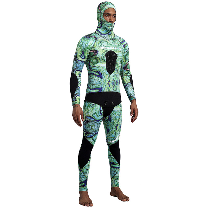 Seaskin mens de 4 mm de neoprene de mergulho com capuz