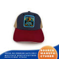 Topi Trucker Mesh Blok Warna Tambalan Slogan Gunung