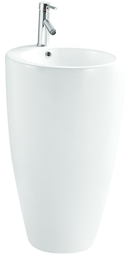 Ceramic Wash Hand Basin with Pedestal in Bathroom