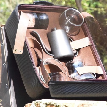 2023 Popular Portable Outdoor Drip Coffee Set - 8pcs Pour Over Hand Brew Coffee Kit with Bag